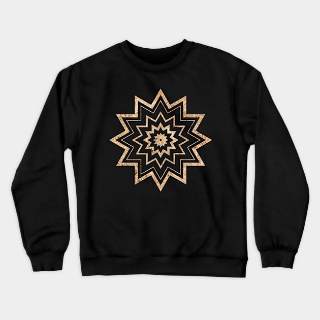 Gold Geometric Glyph Mandala Sigil Rune Sign Seal  -  247 Crewneck Sweatshirt by Holy Rock Design